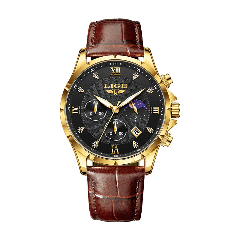 Monarch LIGE LunarChrono – Roman Leather Chronograph