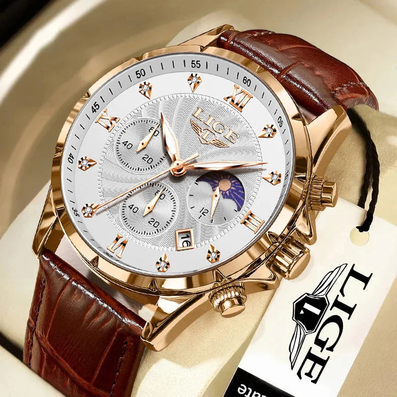 Monarch LIGE LunarChrono – Roman Leather Chronograph