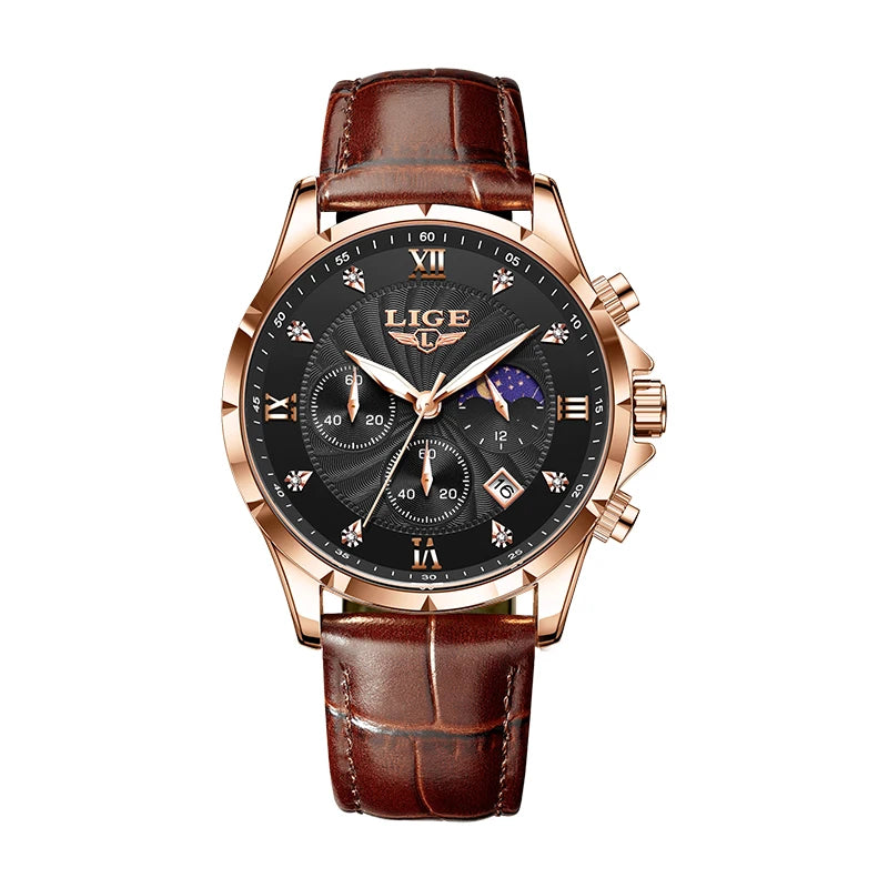 Monarch LIGE LunarChrono – Roman Leather Chronograph