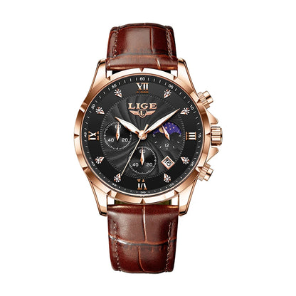 Monarch LIGE LunarChrono – Roman Leather Chronograph