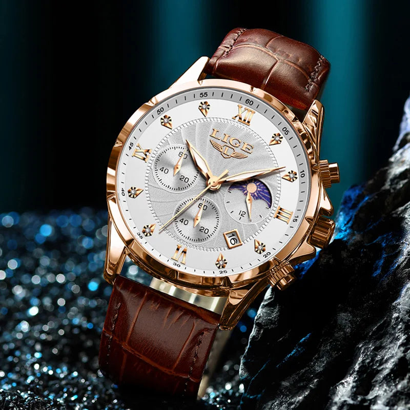 Monarch LIGE LunarChrono – Roman Leather Chronograph