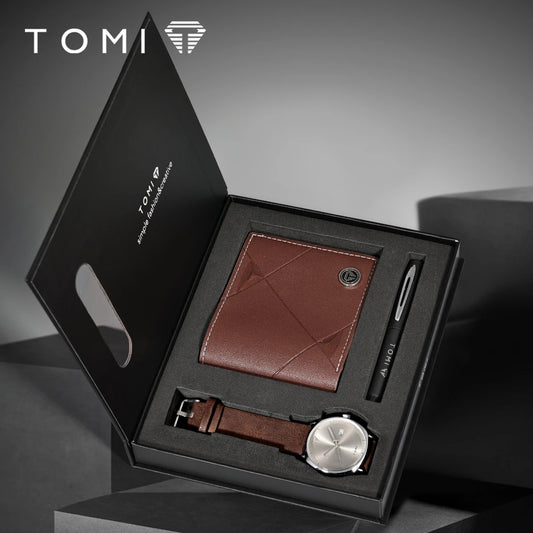 Tomi Signature Watch + Free gifts- Timeless Essentials for Men