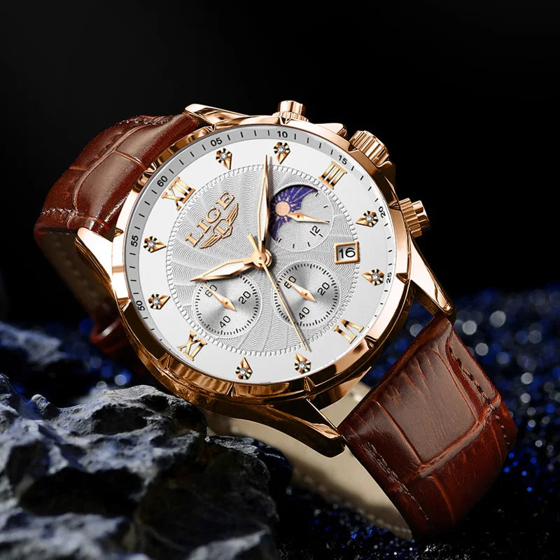 Monarch LIGE LunarChrono – Roman Leather Chronograph