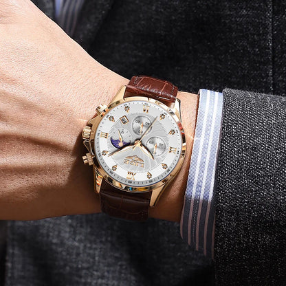 Monarch LIGE LunarChrono – Roman Leather Chronograph