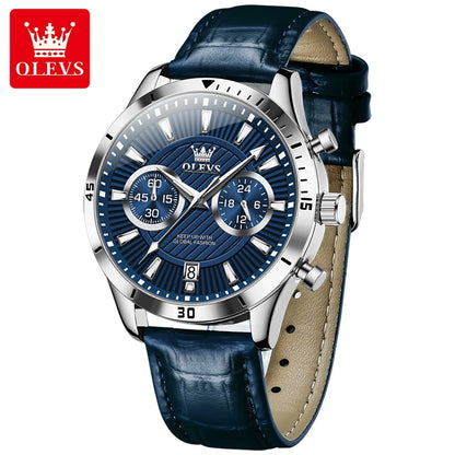 OLEVS Heritage Noir – Classic Quartz Leather Watch