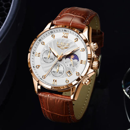 Monarch LIGE LunarChrono – Roman Leather Chronograph
