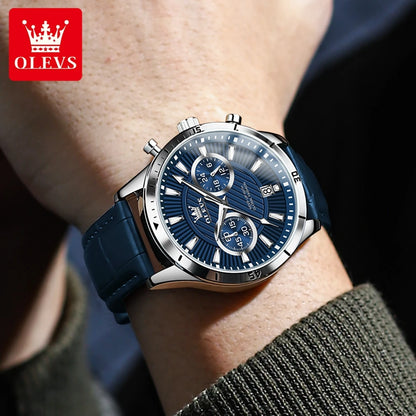 OLEVS Heritage Noir – Classic Quartz Leather Watch