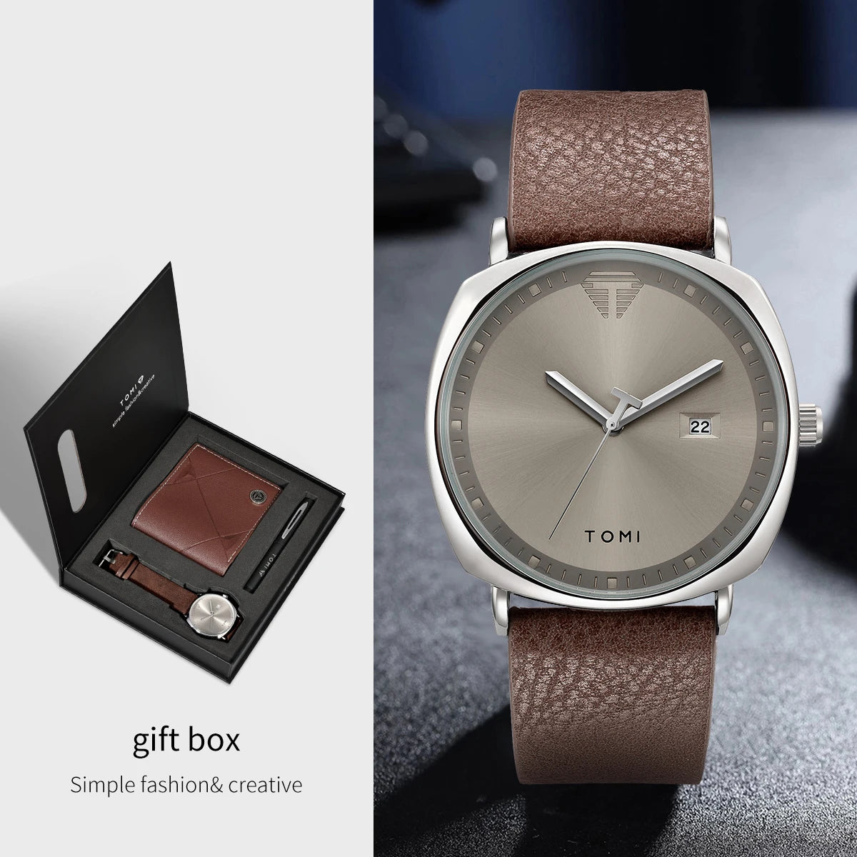 Tomi Signature Watch + Free gifts- Timeless Essentials for Men